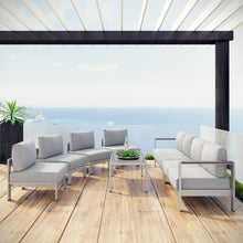 Load image into Gallery viewer, Shore 7 Piece Outdoor Patio Sectional Sofa Set by Modway
