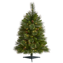 Load image into Gallery viewer, 3&#39; Golden Tip Washington Pine Artificial Christmas Tree w/ 50 Clear Lights
