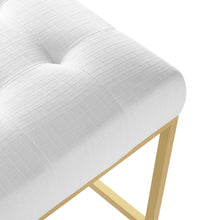 Load image into Gallery viewer, Privy Gold Stainless Steel Upholstered Fabric Counter Stool by Modway
