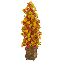 Load image into Gallery viewer, 41&quot; Autumn Maple Artificial Tree in Decorative Metal Planter
