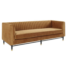 Load image into Gallery viewer, Devote Channel Tufted Performance Velvet Sofa by Modway
