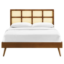 Load image into Gallery viewer, Sidney Cane and Wood Queen Platform Bed With Splayed Legs by Modway
