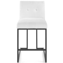 Load image into Gallery viewer, Privy Black Stainless Steel Upholstered Fabric Counter Stool by Modway
