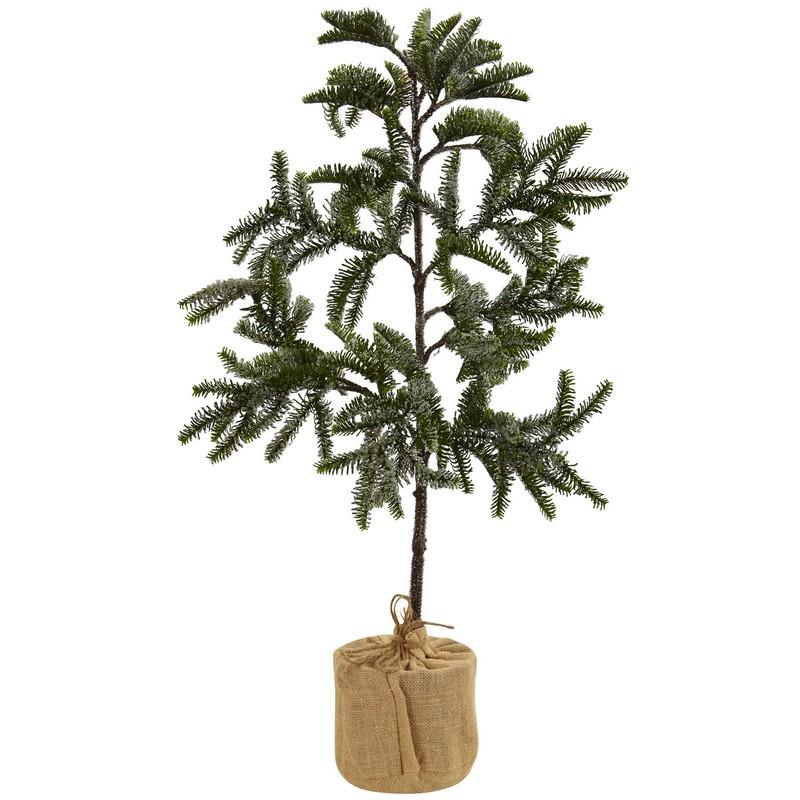 3' Iced Pine Tree w/Burlap Base