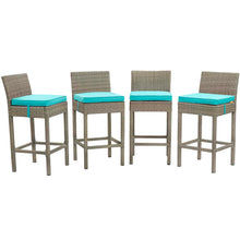 Load image into Gallery viewer, Conduit Outdoor Patio Wicker Rattan Bar Stool Set of 4 by Modway
