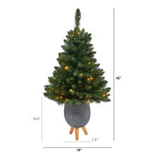 Load image into Gallery viewer, 3.5&#39; Northern Rocky Spruce Artificial Christmas Tree w/ 50 Clear Lights
