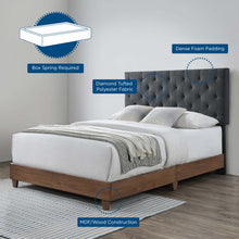 Load image into Gallery viewer, Rhiannon Diamond Tufted Upholstered Fabric Queen Bed by Modway
