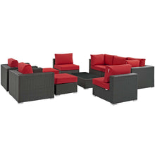Load image into Gallery viewer, Sojourn 10 Piece Outdoor Patio Sunbrella¨ Sectional Set by Modway
