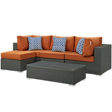 Load image into Gallery viewer, Sojourn 5 Piece Outdoor Patio Sunbrella¨ Sectional Set by Modway
