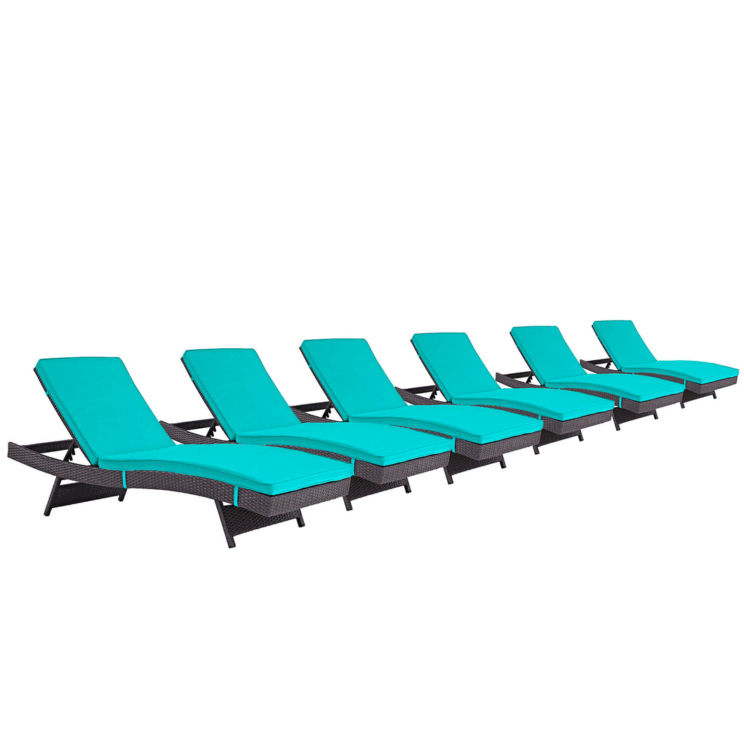 Convene Outdoor Patio Chaise Set of 6 by Modway