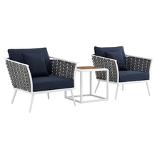 Load image into Gallery viewer, Stance 3 Piece Outdoor Patio Aluminum Sectional Sofa Set by Modway
