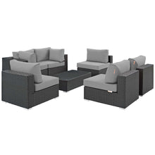 Load image into Gallery viewer, Sojourn 7 Piece Outdoor Patio Sunbrella¨ Sectional Set by Modway
