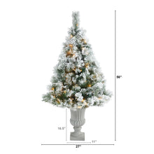 Load image into Gallery viewer, 56' Flocked Oregon Pine Artificial Christmas Tree w/ 100 Clear Lights
