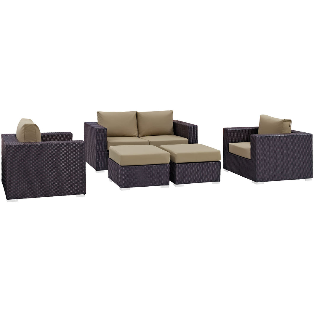 Convene 5 Piece Sofa Set in Espresso Mocha