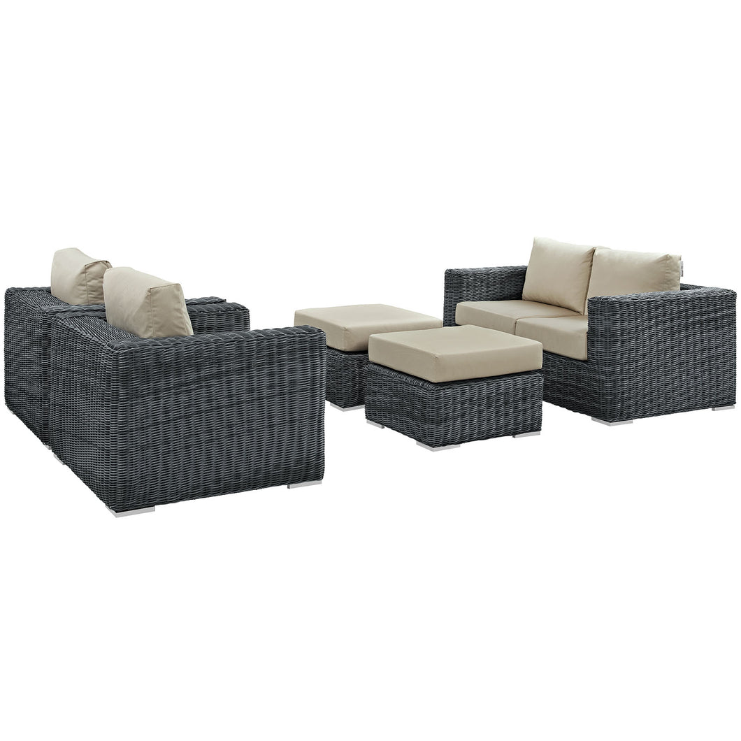 Summon 5 Piece Outdoor Patio Sunbrella¨ Sectional Set by Modway