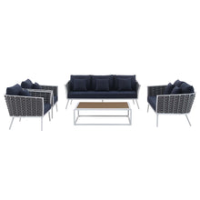 Load image into Gallery viewer, Stance 5 Piece Outdoor Patio Aluminum Sectional Sofa Set by Modway
