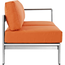 Load image into Gallery viewer, Shore Right-Arm Corner Sectional Outdoor Patio Aluminum Loveseat by Modway
