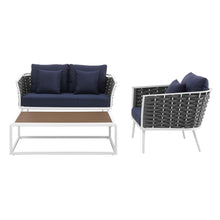 Load image into Gallery viewer, Stance 3 Piece Outdoor Patio Aluminum Sectional Sofa Set by Modway
