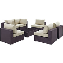 Load image into Gallery viewer, Convene 7 Piece Outdoor Patio Sectional Set by Modway
