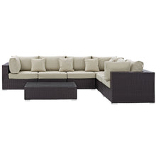 Load image into Gallery viewer, Conway Outdoor Patio Wicker Rattan 5-Piece Sectional Sofa Furniture Set
