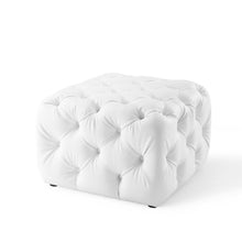 Load image into Gallery viewer, Amour Tufted Button Square Faux Leather Ottoman by Modway
