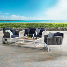 Load image into Gallery viewer, Stance 4 Piece Outdoor Patio Aluminum Sectional Sofa Set by Modway
