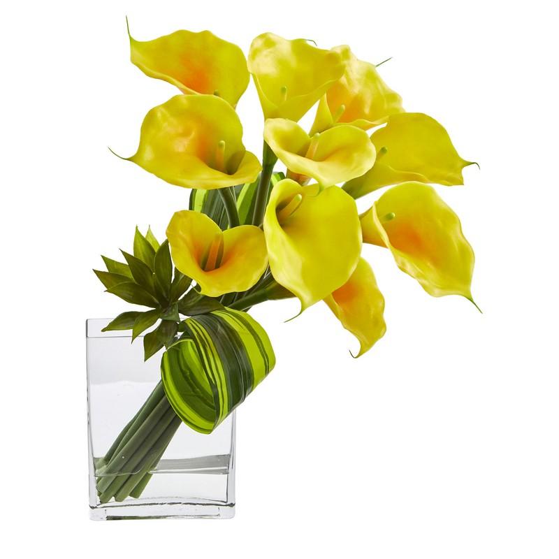 20'' Calla Lily & Succulent Bouquet Artificial Arrangement