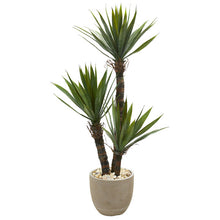 Load image into Gallery viewer, 56&quot; Yucca Artificial Tree in Sandstone Planter
