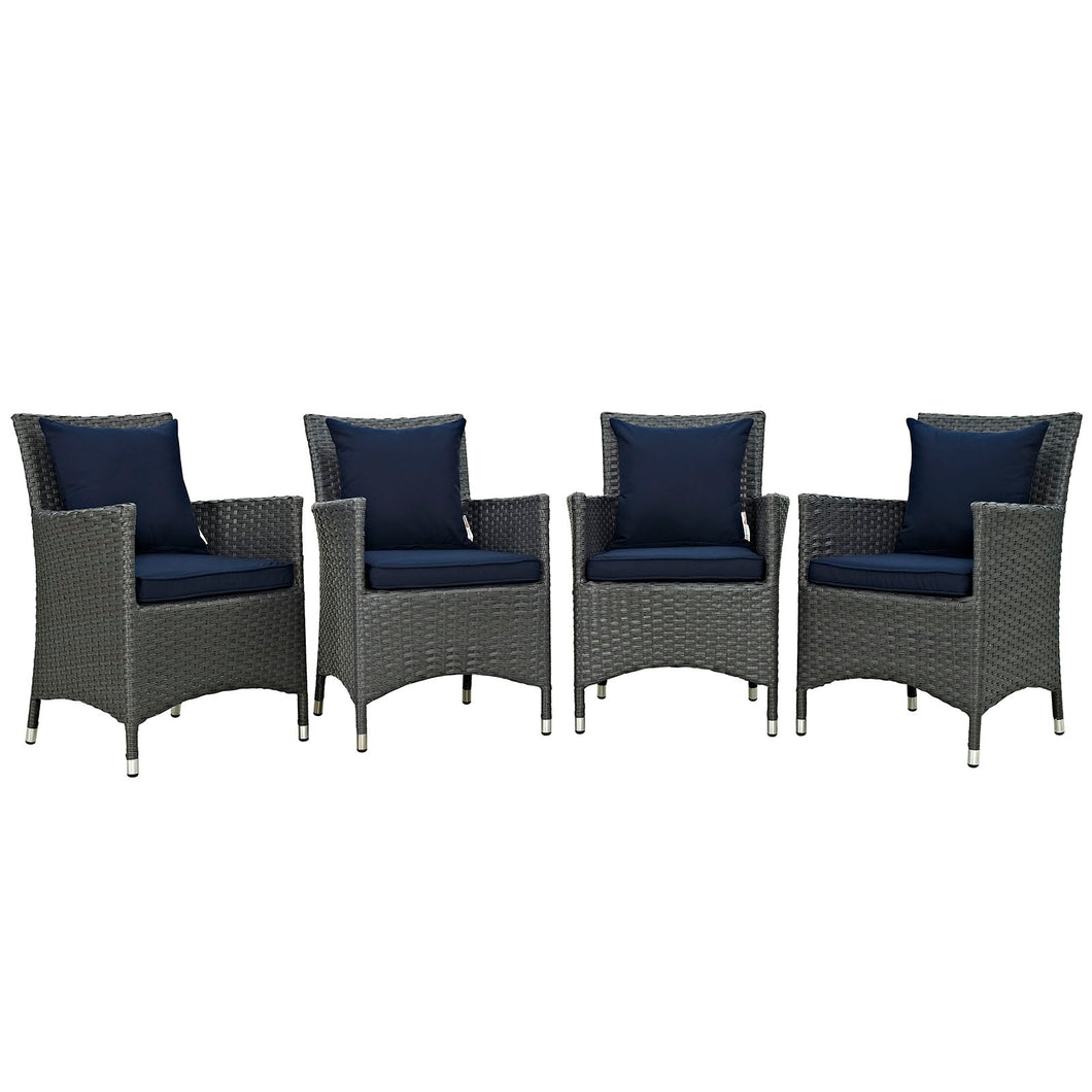 Sojourn 4 Piece Outdoor Patio Sunbrella¨ Dining Set by Modway