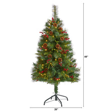 Load image into Gallery viewer, 4&#39; Mixed Pine Artificial Christmas Tree w/ 100 Clear LED Lights, Pine Cones
