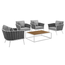 Load image into Gallery viewer, Stance 5 Piece Outdoor Patio Aluminum Sectional Sofa Set by Modway
