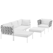 Load image into Gallery viewer, Harmony 6 Piece Outdoor Patio Aluminum Sectional Sofa Set by Modway

