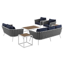 Load image into Gallery viewer, Stance 7 Piece Outdoor Patio Aluminum Sectional Sofa Set by Modway
