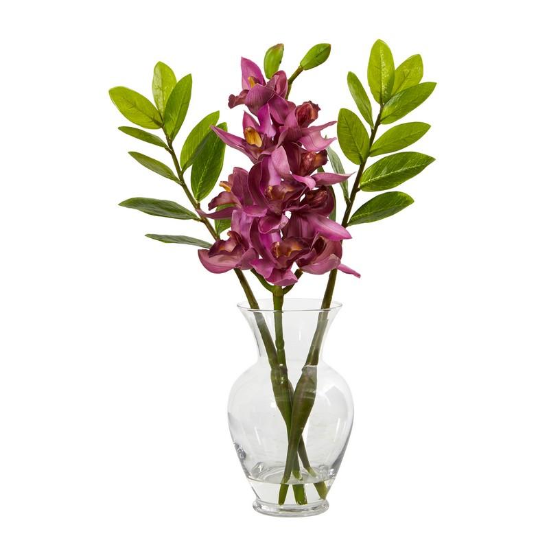 Cymbidium Orchid and Zamioculcas Artificial Arrangement