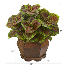 Load image into Gallery viewer, 17&quot; Coleus Artificial Plant in Decorative Planter (Real Touch)
