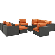 Load image into Gallery viewer, Sojourn 10 Piece Outdoor Patio Sunbrella¨ Sectional Set by Modway
