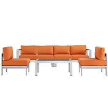 Load image into Gallery viewer, Shore 5 Piece Outdoor Patio Aluminum Sectional Sofa Set by Modway
