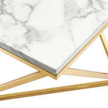 Load image into Gallery viewer, Vertex Gold Metal Stainless Steel Coffee Table by Modway
