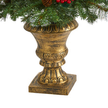 Load image into Gallery viewer, 4&#39; Pine, Pinecone &amp; Berries Artificial Christmas Tree w/ 100 Clear LED Lights
