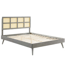Load image into Gallery viewer, Sidney Cane and Wood Full Platform Bed With Splayed Legs by Modway

