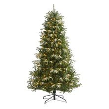 Load image into Gallery viewer, 7&#39; Snowed Grand Teton Artificial Christmas Tree with 500 Clear Lights
