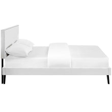 Load image into Gallery viewer, Macie Full Vinyl Platform Bed with Round Splayed L
