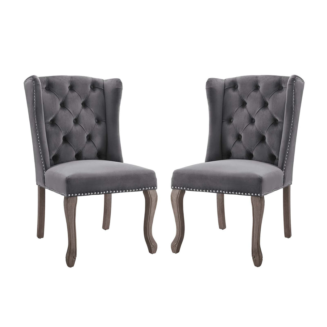 Apprise Performance Velvet Side Chair Set of 2 by Modway