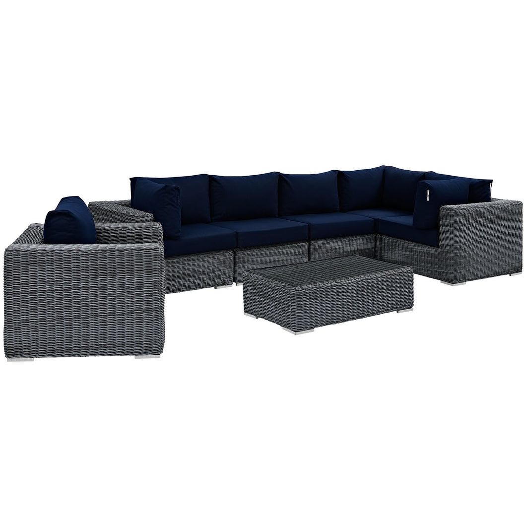 Summon 7 Piece Outdoor Patio Sunbrella¨ Sectional Set by Modway