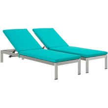 Load image into Gallery viewer, Shore Outdoor Patio Aluminum Chaise with Cushions Set of 2 by Modway

