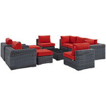 Load image into Gallery viewer, Summon 10 Piece Outdoor Patio Sunbrella¨ Sectional Set by Modway
