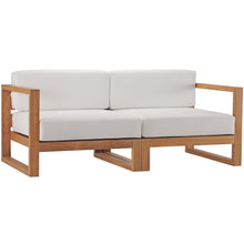 Load image into Gallery viewer, Upland 2-Piece Outdoor Patio Teak Wood Sectional Sofa Loveseat by Modway
