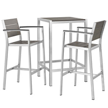 Load image into Gallery viewer, Shore 3 Piece Outdoor Patio Aluminum Pub Set by Modway
