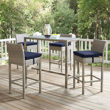 Load image into Gallery viewer, Conduit Outdoor Patio Wicker Rattan Bar Stool Set of 4 by Modway
