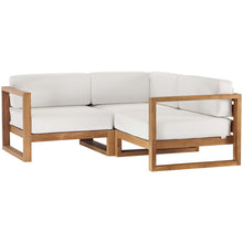 Load image into Gallery viewer, Upland 3-Piece Outdoor Patio Teak Wood Sectional Sofa Set by Modway
